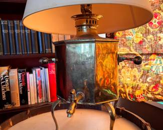 Brass Samovar Turned Table Lamp. Photo 2 of 3. 
