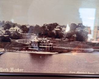 Framed Black & White Panoramic Photo of York Harbor. Measures 48" L x 8" H. Photo 2 of 2. 