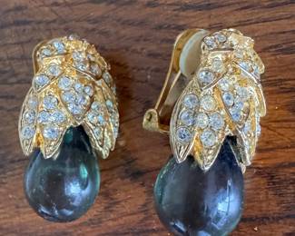Kenneth Jay Lane Teardrop Shape Clip on Earrings. Photo 1 of 2. 