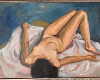 Leith Adams, "Nude in Repose," Oil on Canvas. Measures 32" W x 23" H.  Photo 1 of 2. 