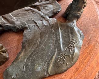 "Knowledge," Bronze of Pig. Measures 9" D x 8" H Including Stand. Photo 3 of 3. 