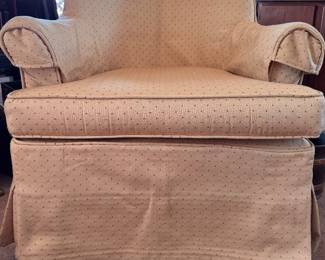 Skirted Upholstered Swivel Rocker Chair. Photo 1 of 2. 