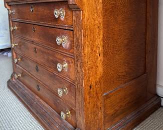 Oak Six-Drawer Spool Cabinet. Measures 26" W x 17" D x 22" H. Photo 2 of 2.