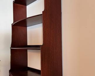 Mahogany Three-Shelf Wall Mount Display Shelf with Drawers. Photo 2 of 3. 