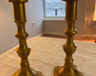 Pair of Brass Candleholders. 