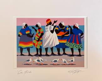 William Cantwell, "Sea Birds" Signed Lithograph. Measures 14" x 11" Overall. 