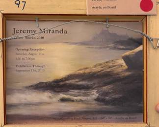 Jeremy Miranda, "Tagat's Ferry Landing off Indian Avenue," Acrylic on Board. Measures 12" x 10" Overall. Photo 2 of 2. 