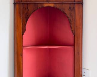 Antique Mahogany Corner Cabinet. Measures 20" W x 15" D x 70" H. Photo 2 of 3.