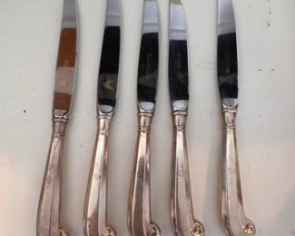 Set of 11 Stieff Williamsburg Queen Anne Steak Knives -- Sterling with Stainless Blades. Photo 1 of 2. 