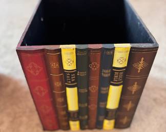 Maitland-Smith Style Book Wastepaper Basket. Photo 1 of 2. 