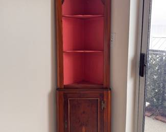 Antique Mahogany Corner Cabinet. Measures 20" W x 15" D x 70" H. Photo 1 of 3.