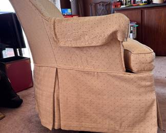 Skirted Upholstered Swivel Rocker Chair. Photo 2 of 2. 