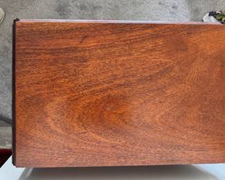 Cherry Drop Leaf Flatware Storage Chest with Lift Top & Pull Out Drawer.  Photo 4 of 6. 
