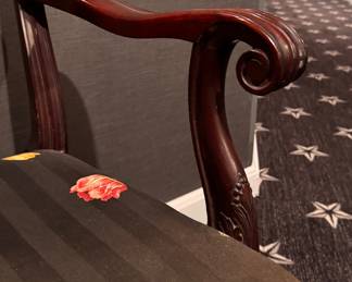 Mahogany Chippendale-Style Settee / Bench with Fretwork Trim.  Photo 3 of 4. 