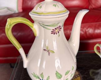 Longchamps Moustiers Pattern Coffee Pot. Photo 2 of 3.
