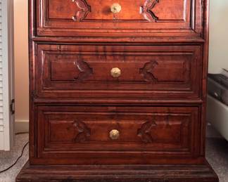 Three-Drawers Jacobean Style Chest of Drawers. Measures 32" W x 18" D x 36" H. Photo 1 of 3. 