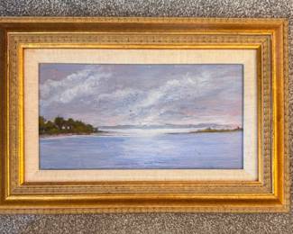 Jacqueline Rutherfurd, "Ocean Landscape," Oil on Canvas. Measures 15" W x 10" H Overall. Photo 1 of 2.