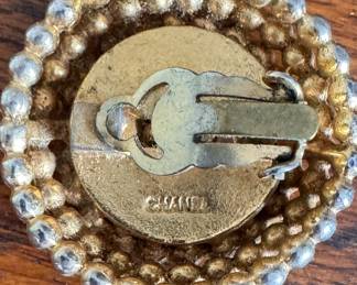 Chanel Gold & Black Button Clip On Earrings. Photo 2 of 2. 