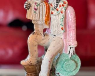 Staffordshire Uncle Tom & Eva Figurine Measures 10" H. 