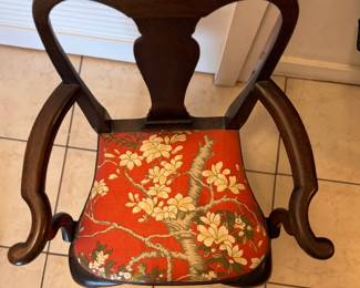 Mahogany Queen Anne Style Splat Back Child's Arm Chair with Pad Feet.  Photo 2 of 5.