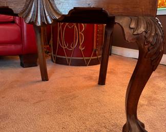 Hand-Carved Mahogany Chippendale Style Arm Chair with Ball & Claw Feet. Needs New Seat Cushion but Frame Is In Great Shape. Photo 4 of 6.