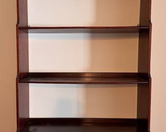 Mahogany Three-Shelf Wall Mount Display Shelf with Drawers. Photo 1 of 3. 