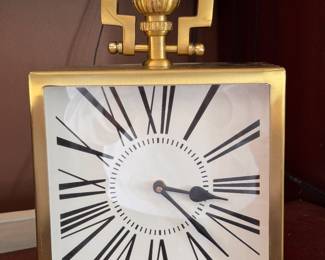 Brass Handled Battery Operated Mantle Clock. Photo 1 of 2. 
