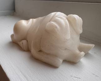 Small Carved Marble Pig Figurine. Photo 1 of 3. 