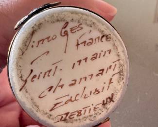 Limoges Pig Pill Box. Photo 2 of 2. 