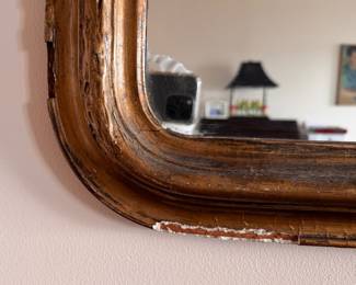French Louis Philippe Arched Giltwood Mirror. Measures 22" W x 33" H. Photo 3 of 4.