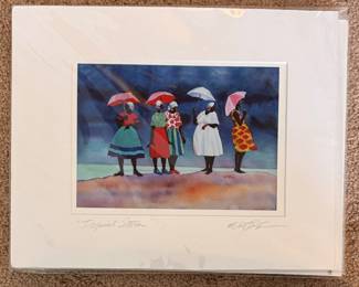 William Cantwell, "Tropical Storm," Signed Lithograph. Measures 14" x 11" Overall. 