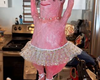 Paper Mache Ballerina Pig. Photo 1 of 2. 