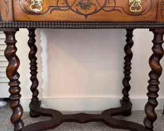 Neoclassical / Jacobean Style Hand-Painted Slant Front Secretary. Measures 21" W x 14" D x 72" H. Photo 5 of 5. 