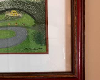 A. W. Morton. Pastel and Pen on Paper. Signed By Artist. Measures 22" x 17" Overall. Photo 2 of 2.