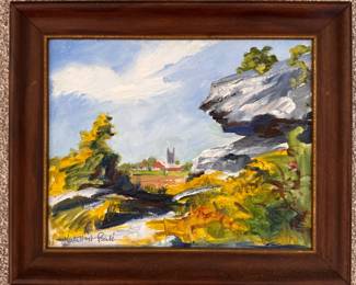 Impressionist Style Landscape. Acrylic on Canvas. Measures 8" x 10". Photo 1 of 2.   