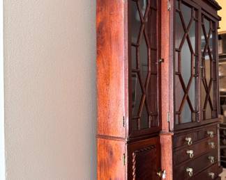 George 3- Style Mahogany Wall Mount Curio Cabinet. Photo 2 of 5. 
