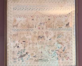 Antique Sampler. Circa 1803. Measures 27" x 27" Overall. 