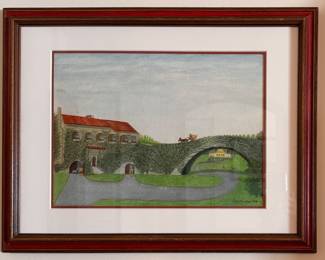 A. W. Morton. Pastel and Pen on Paper. Signed By Artist. Measures 22" x 17" Overall. Photo 1 of 2. 