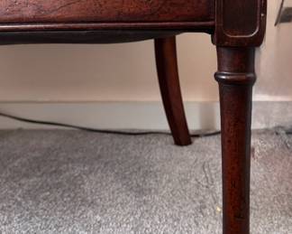 Cane Frame Settee / Bench. Significant Fading on Cushion. Cane Needs Repair. Measures 43" W x 23" D with 18" Seat Height.  Photo 5 of 5. 