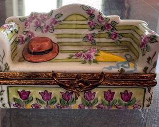 Limoges Garden Bench Pill Box. Photo 1 of 2. 