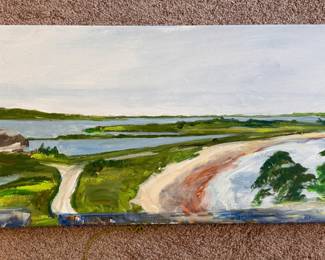 Leith Adams, "Rhode Island Landscape," Acrylic on Board. Measures 16" x 12" 