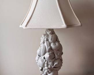 Italian Blanc de Chine Sculpted Fruit Topiary Table Lamp. Photo 1 of 2