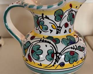 Small Deruta Pitcher.  Photo 1 of 3. 