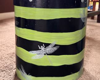 Dragonfly Motif Wastepaper Basket. 
