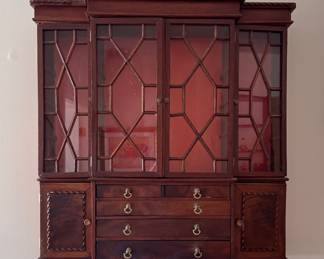 George 3- Style Mahogany Wall Mount Curio Cabinet. Photo 1 of 5. 