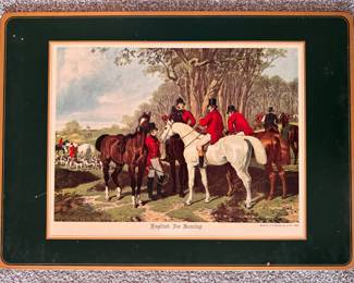 English Fox Hunting Pimpernel Placemat. 