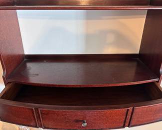 Mahogany Three-Shelf Wall Mount Display Shelf with Drawers. Photo 3 of 3. 