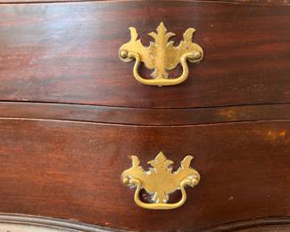 Chippendale Style Slant-Top Serpentine Style Desk with Ball & Claw Feet and "Bat Wing" Drawer Pulls. Photo 4 of 5.