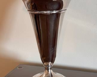 Sterling Silver Trumpet Vase. Measures 10" H x 8" D At Widest. Photo 1 of 3. 