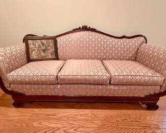 Victorian sofa with beautiful upholstery.